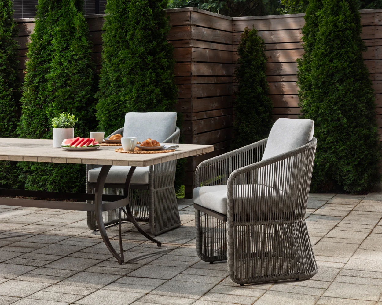 Allariz Dining Armchair - Warm Grey - Image 2