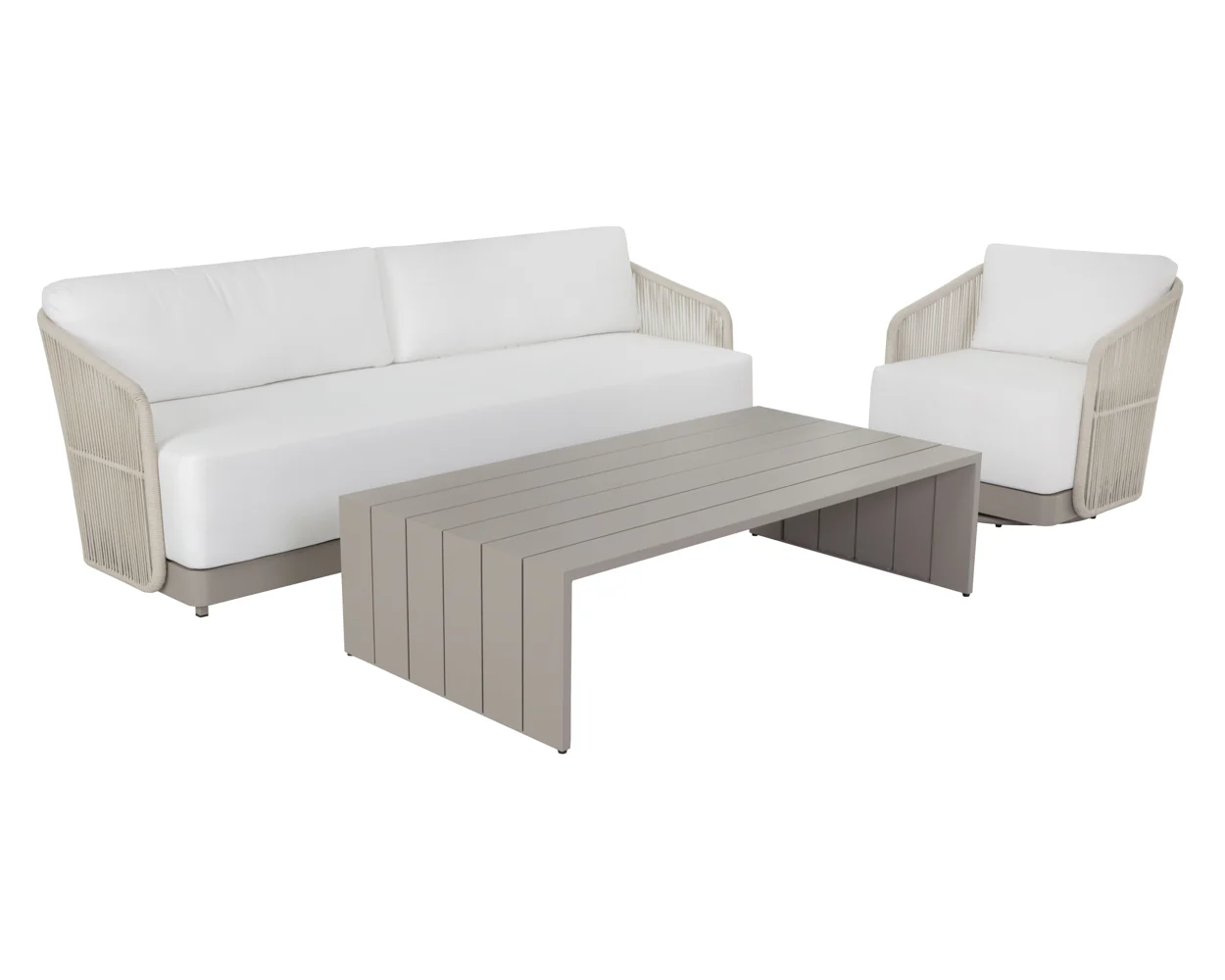 Allariz Swivel Armchair - Greige - Image 3