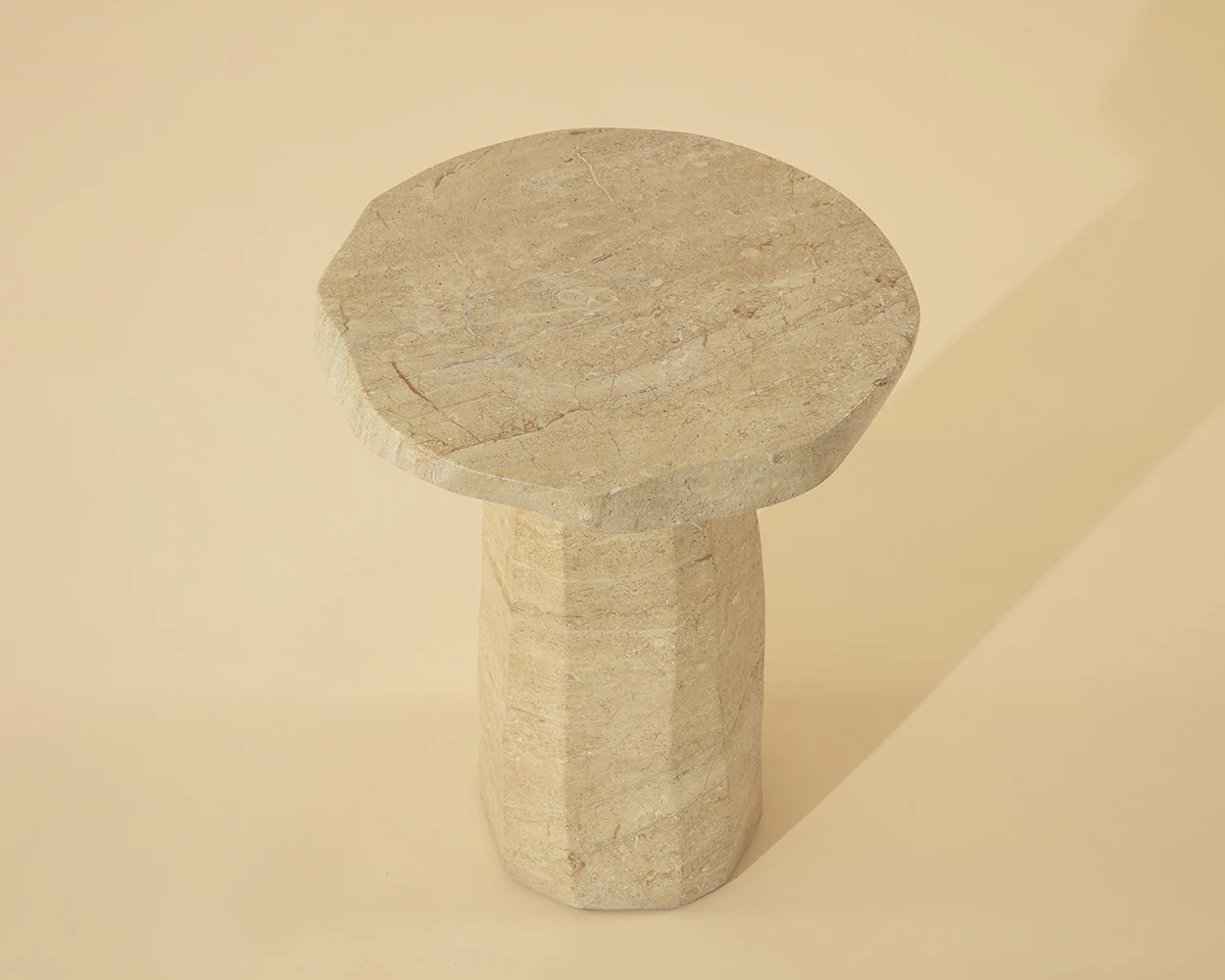 Baldur End Table - Travertine Look - Image 2