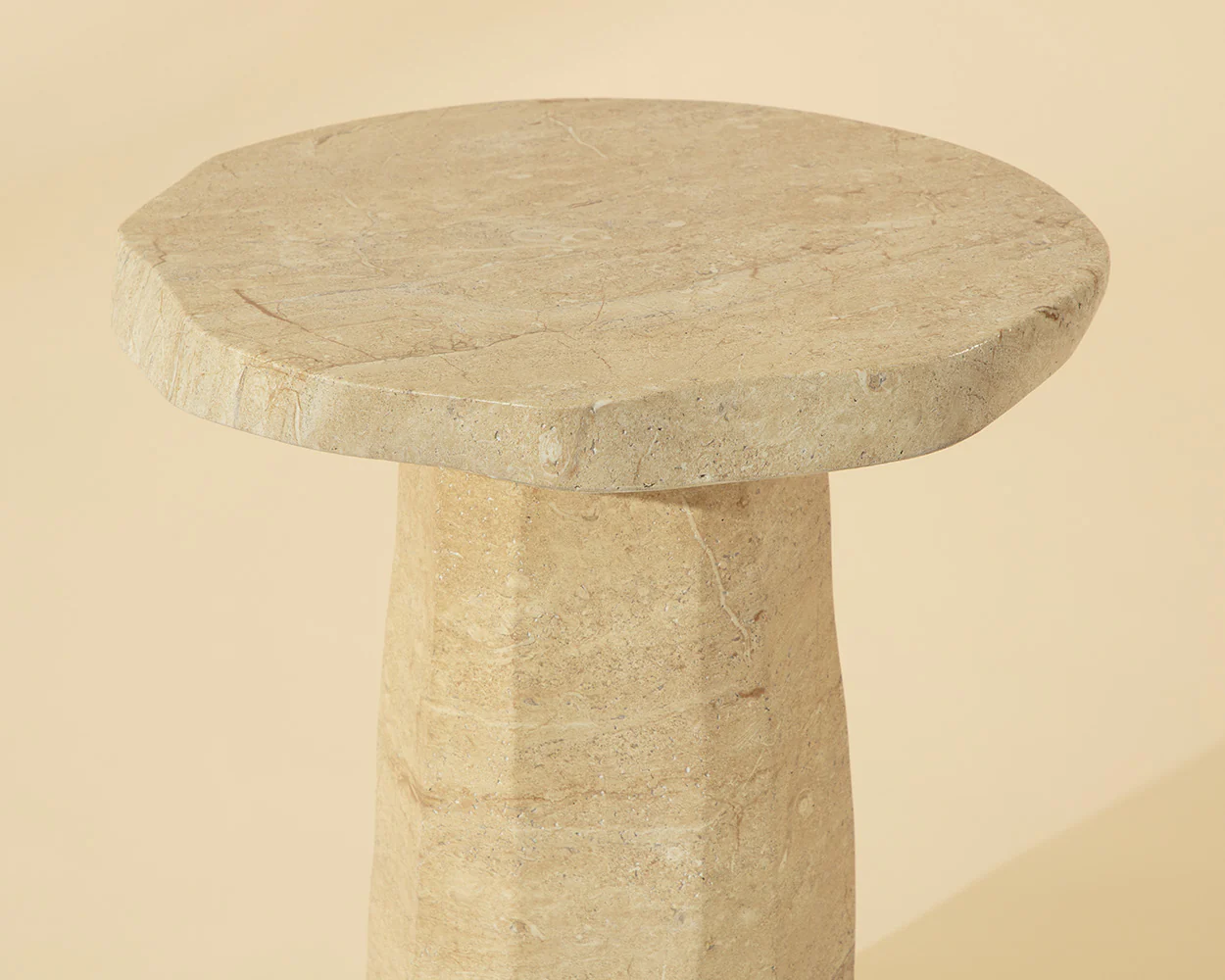 Baldur End Table - Travertine Look - Image 3