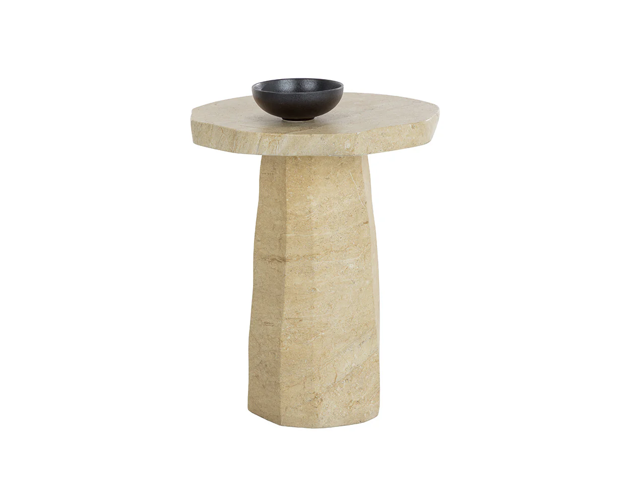 Baldur End Table - Travertine Look - Image 4