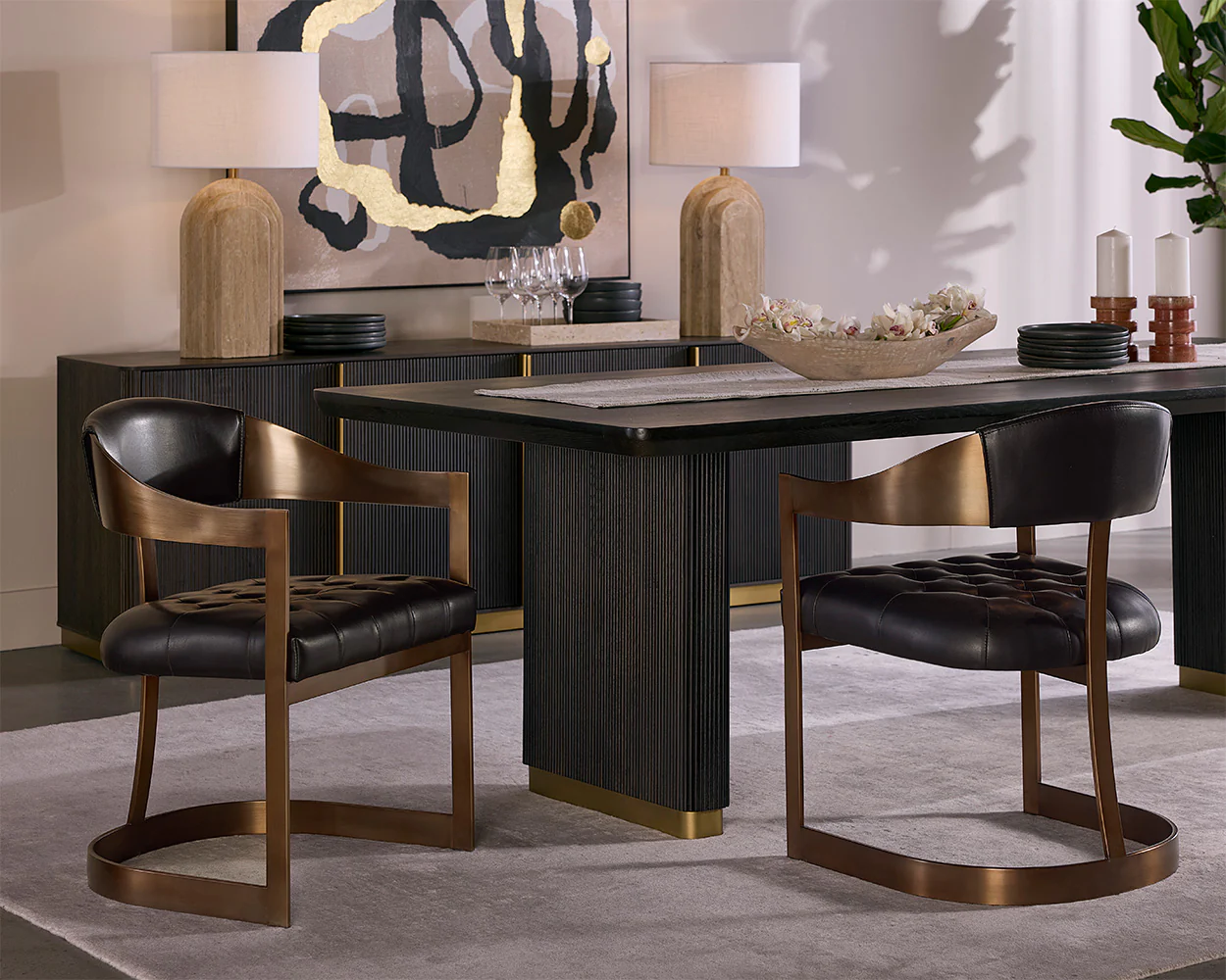 Beaumont Dining Armchair - Antique Brass - Image 2