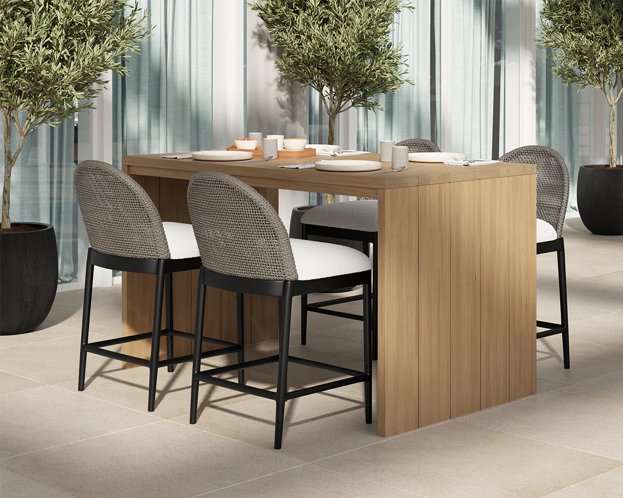 Calandri Counter Stool - Black - Image 3