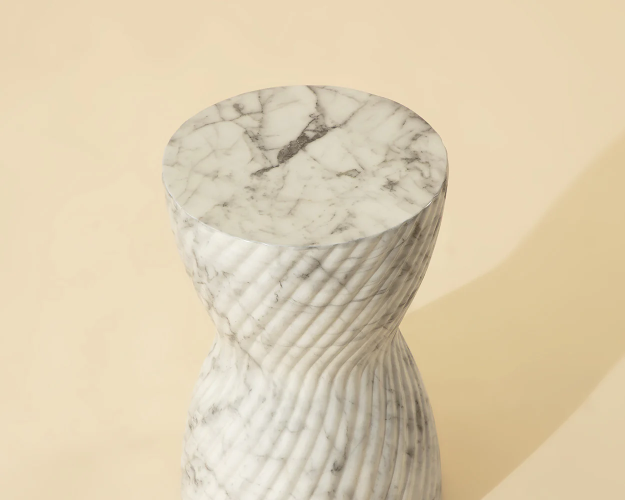 Cara End Table - Marble Look - Image 3