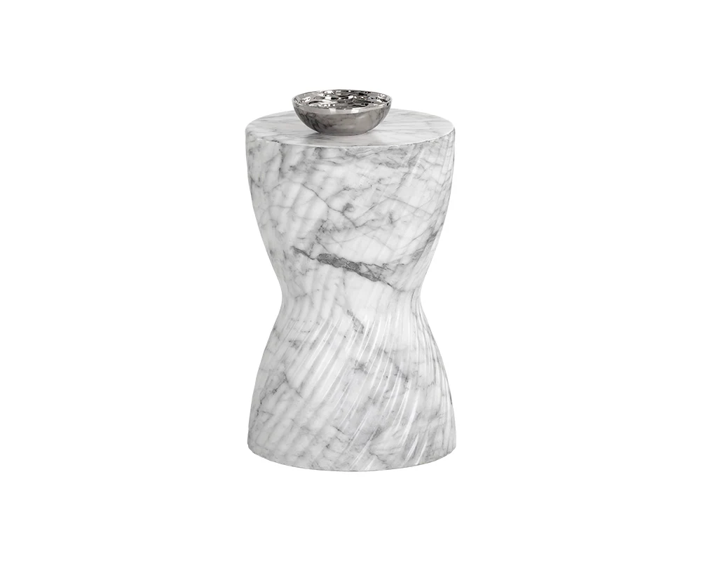 Cara End Table - Marble Look - Image 5