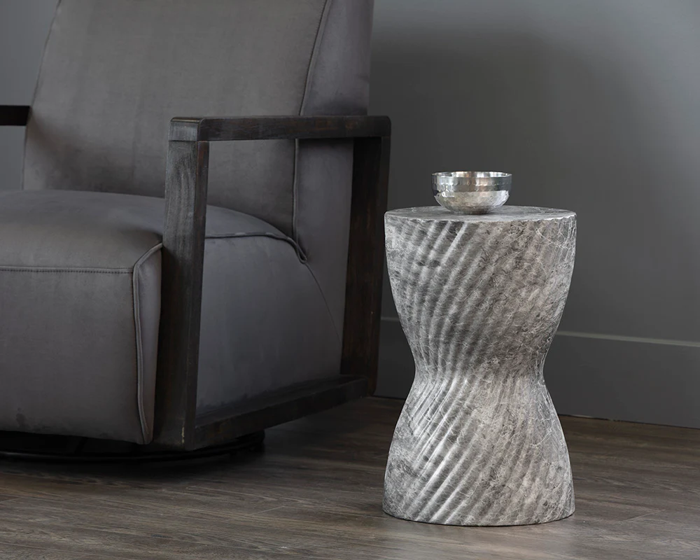 Cara End Table - Marble Look - Image 9