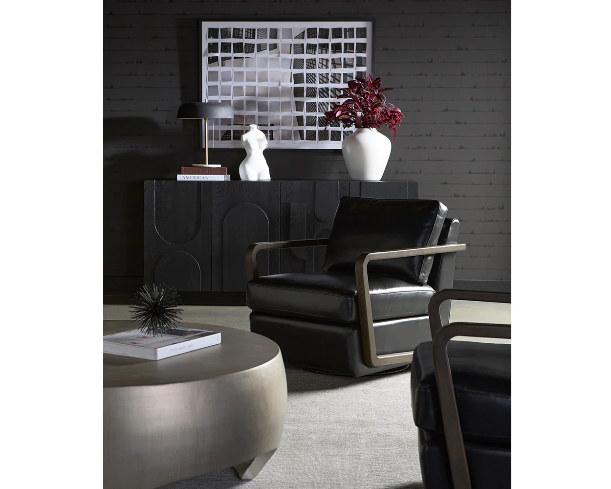 Castell Swivel Lounge Chair - Brown - Image 2
