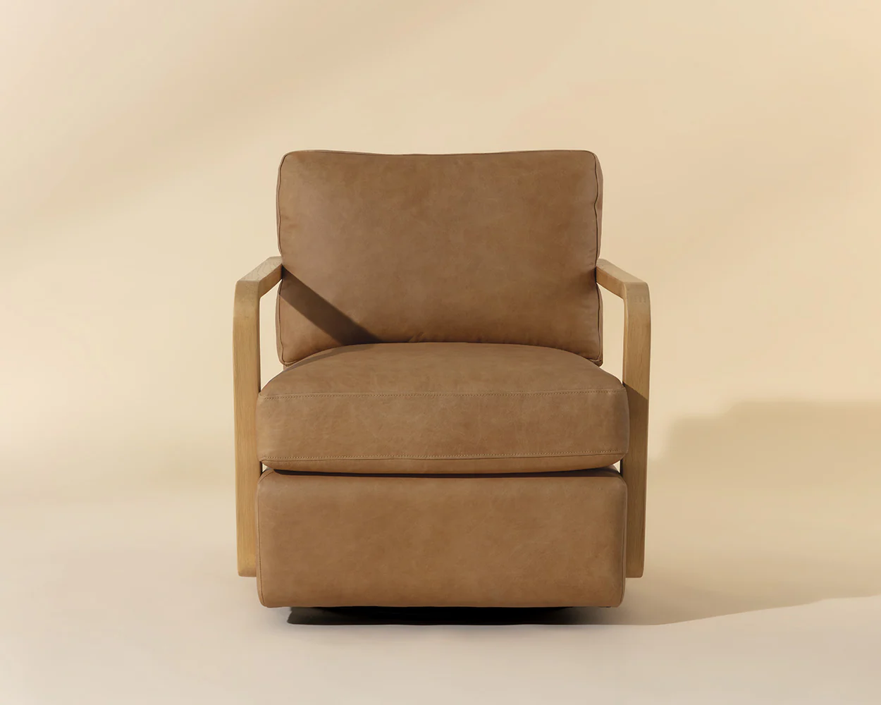 Castell Swivel Lounge Chair - Rustic Oak - Image 3