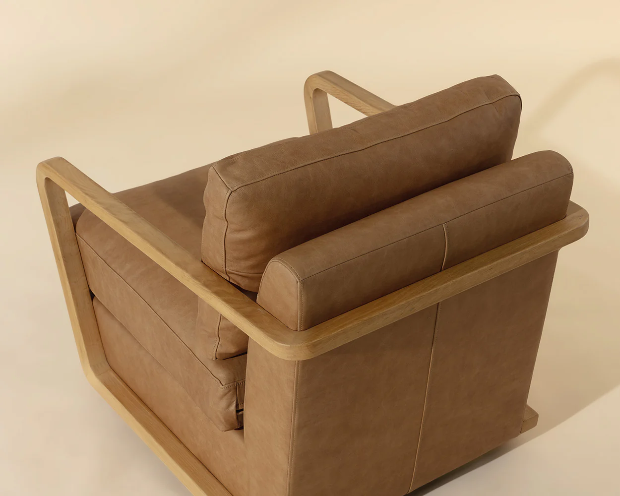 Castell Swivel Lounge Chair - Rustic Oak - Image 4