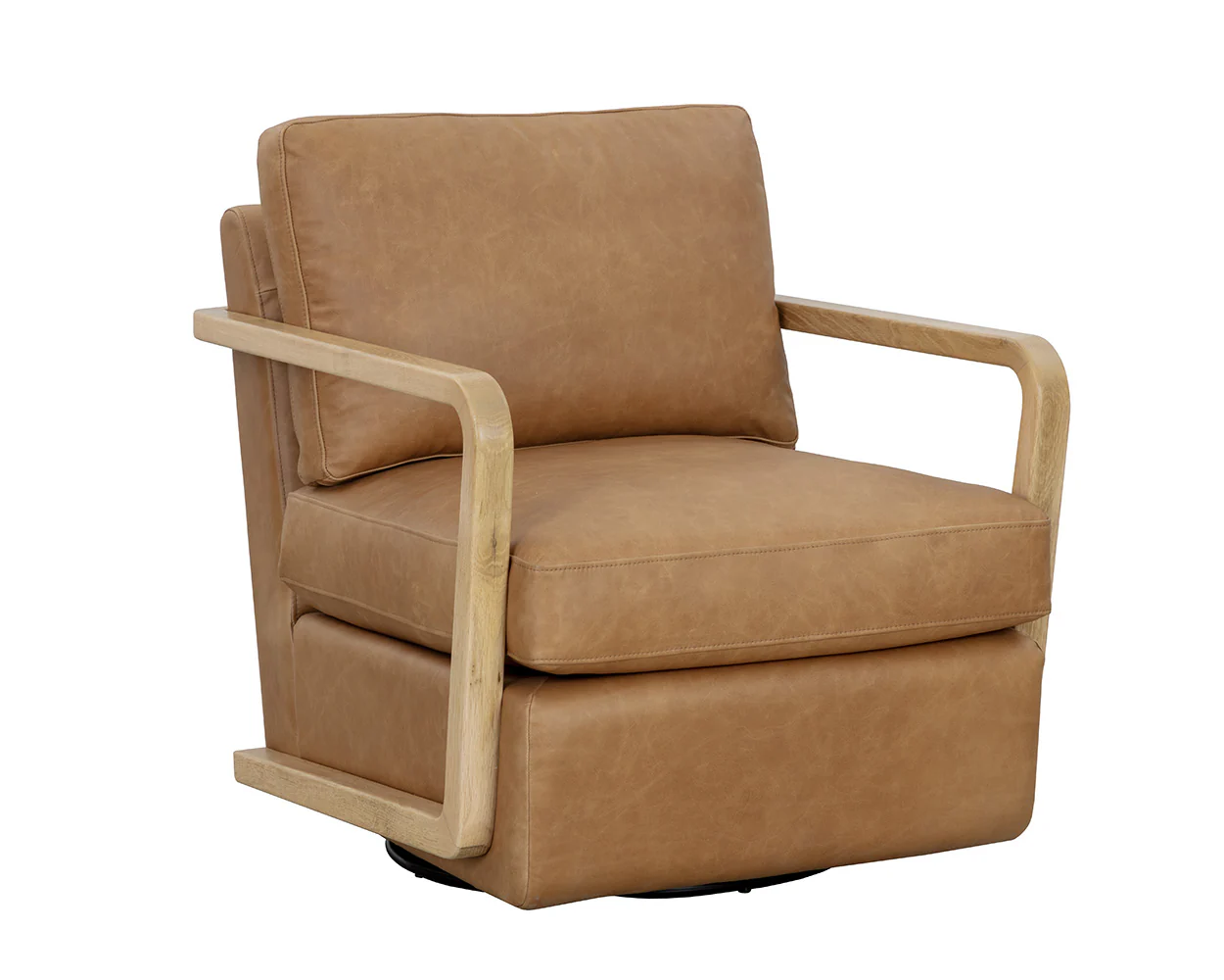 Castell Swivel Lounge Chair - Rustic Oak - Image 5