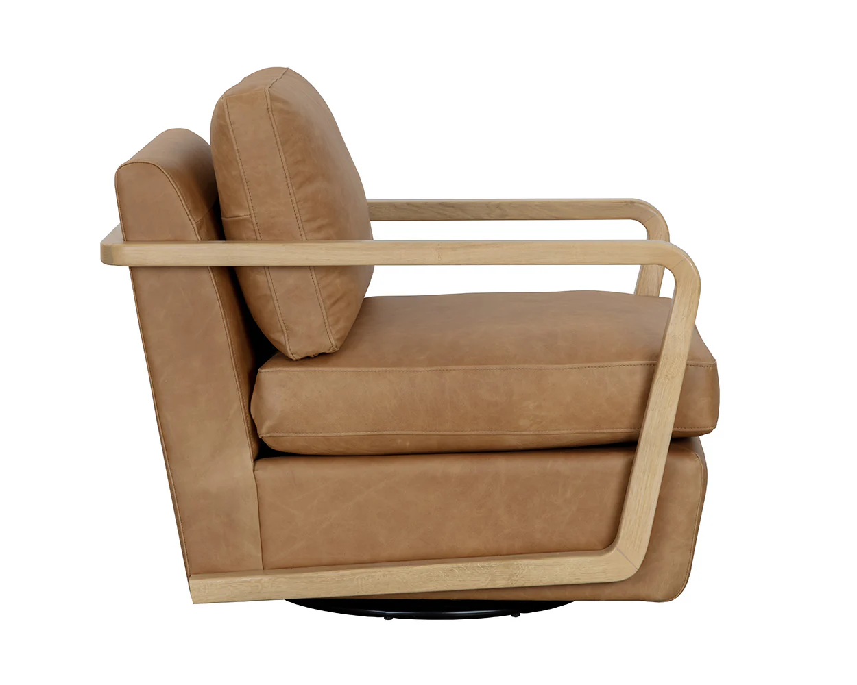 Castell Swivel Lounge Chair - Rustic Oak - Image 7