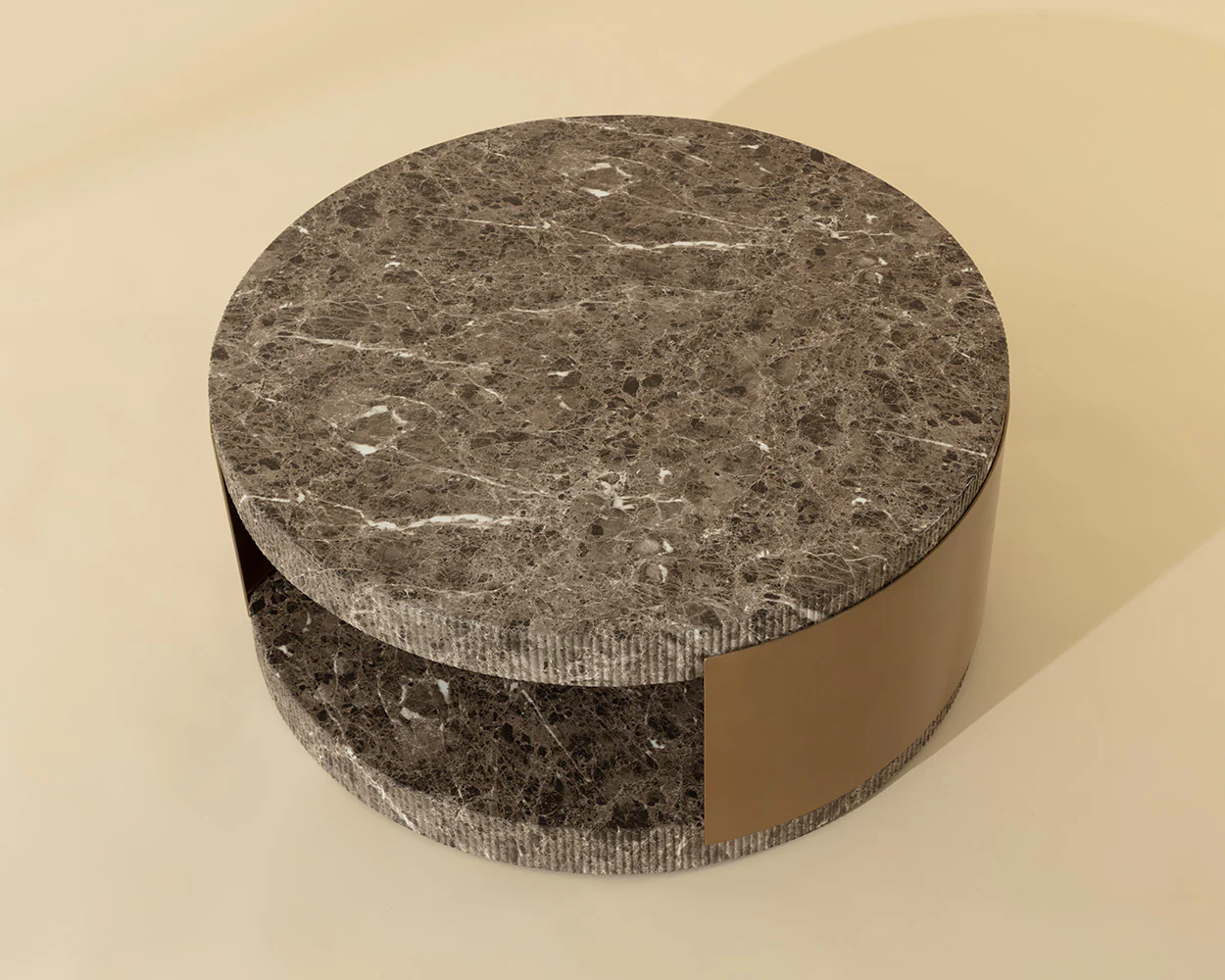 Cavette Coffee Table - Marble Look - Image 3
