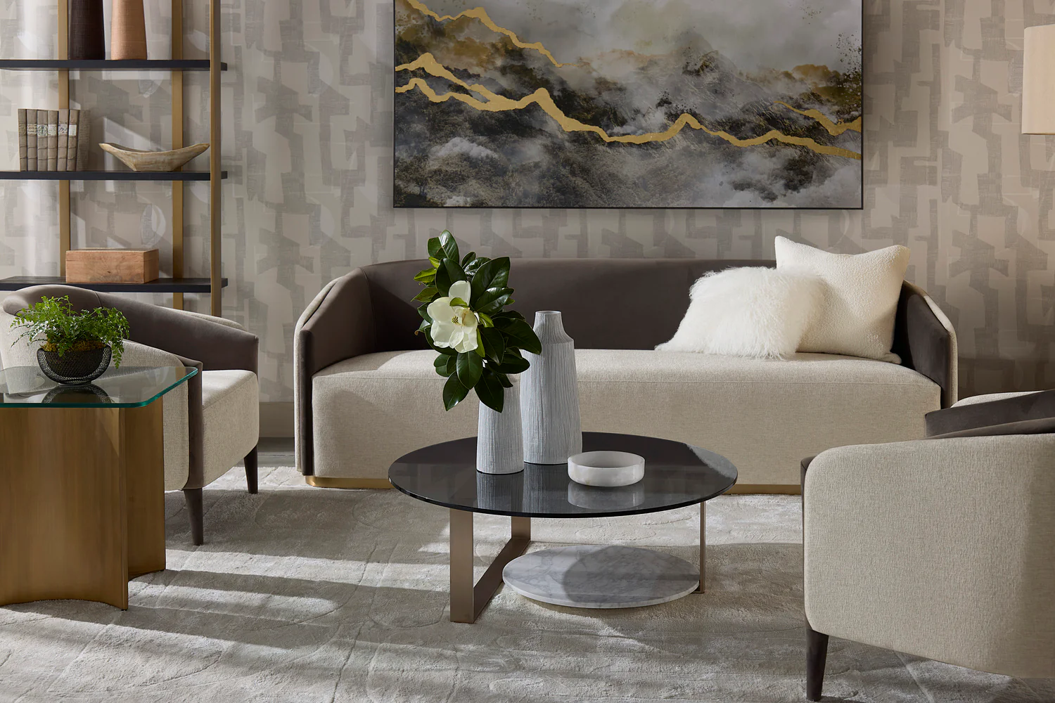 CM - SHEVA SOFA -BRUSHED GOLD - Image 2