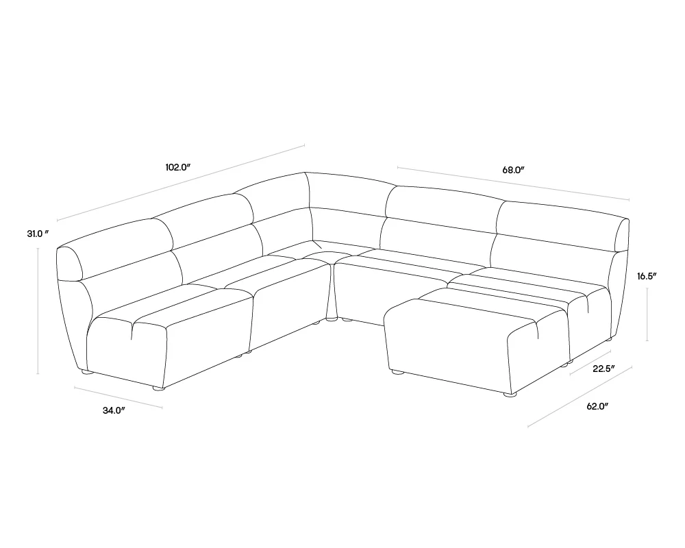 Cornell Modular Armless Chair - Image 3