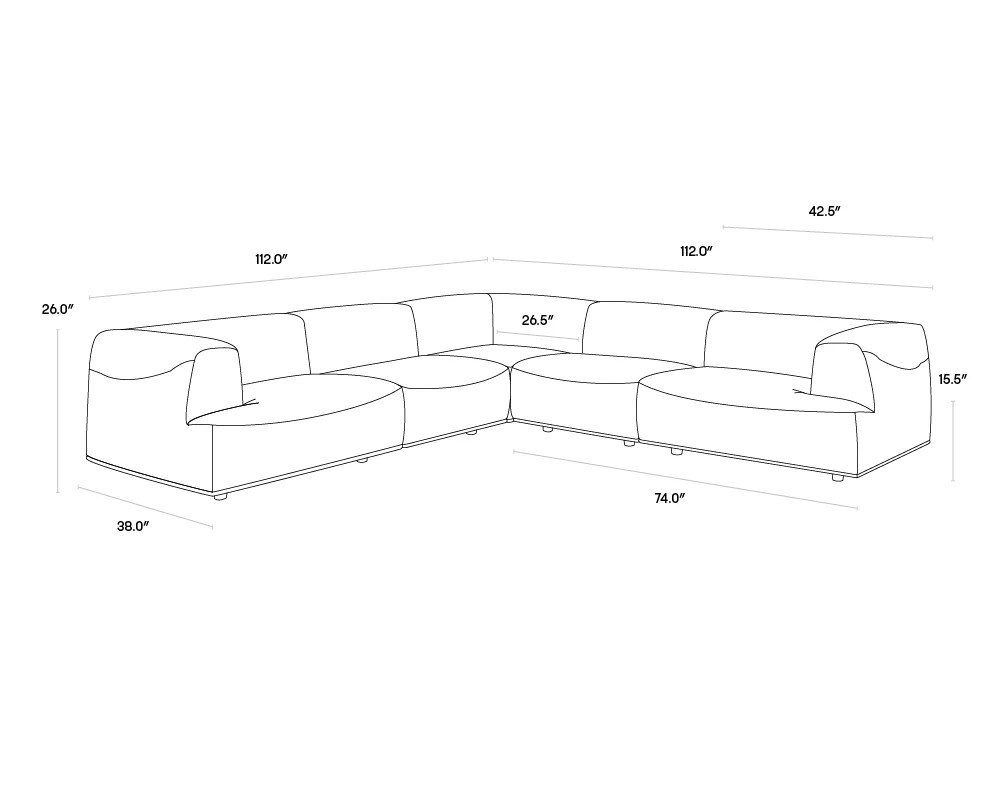 Darren Modular - Corner Chair - Image 21