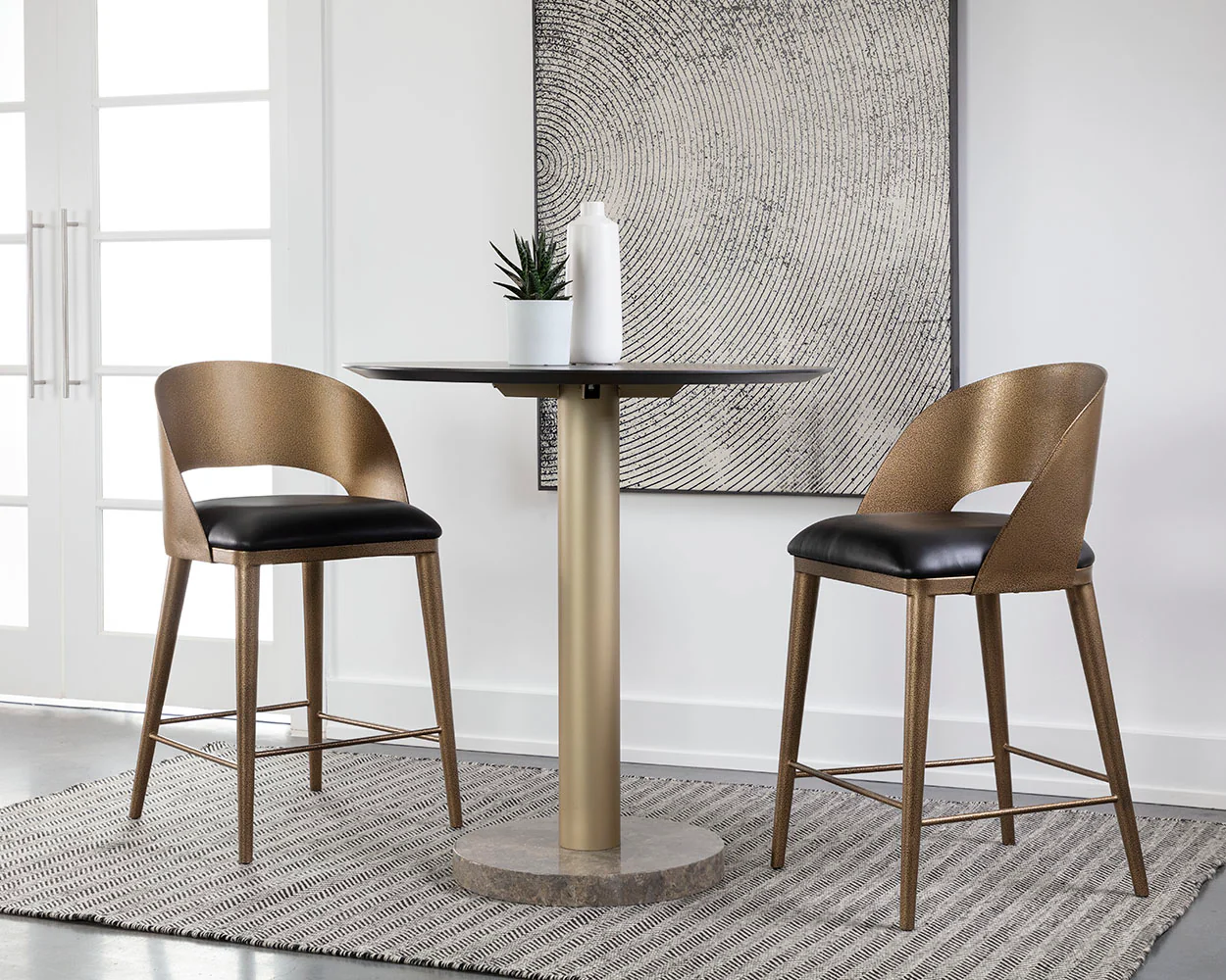 Dezirae Counter Stool - Antique Brass - Image 2