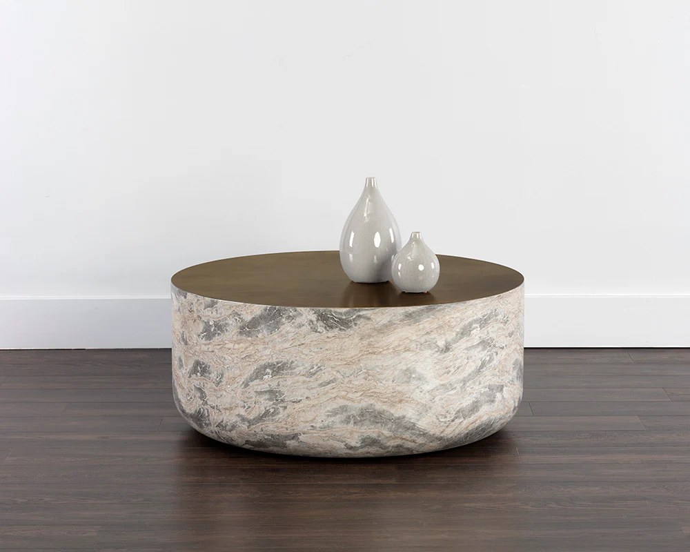 Diaz Coffee Table - Marble Look - Image 2