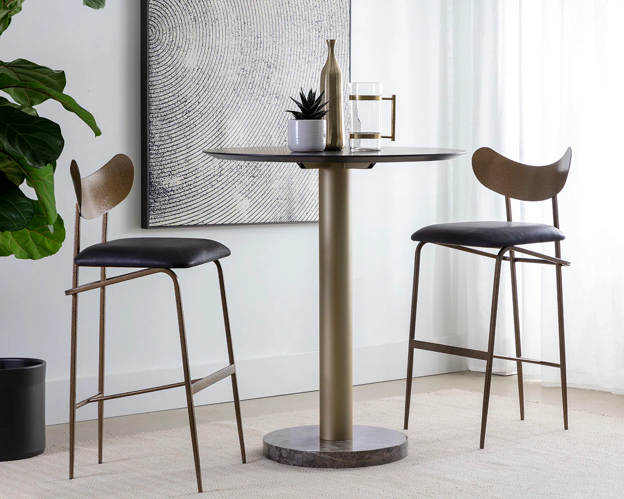 Gibbons Barstool - Antique Brass - Image 2