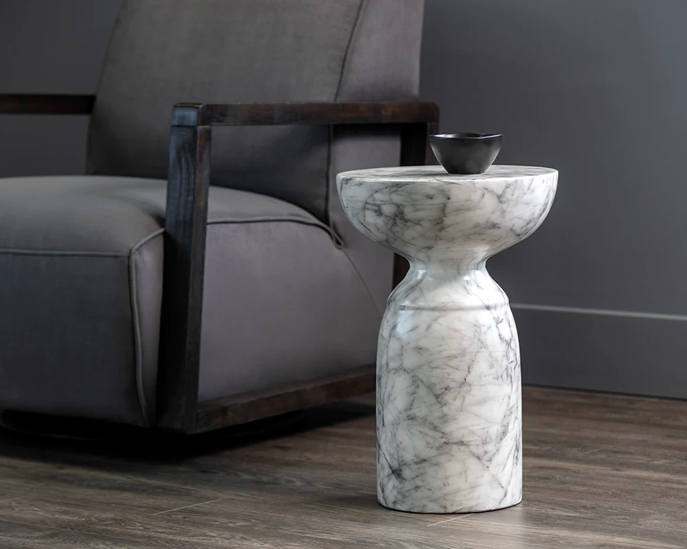Goya End Table - Marble Look - Image 12