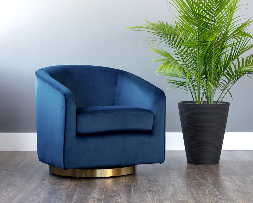Hazel Swivel Lounge Chair - Gold - Image 10