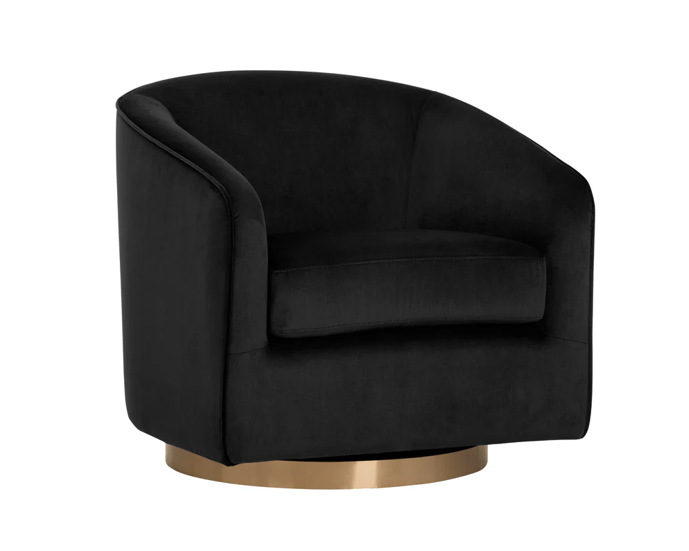 Hazel Swivel Lounge Chair - Gold - Image 17