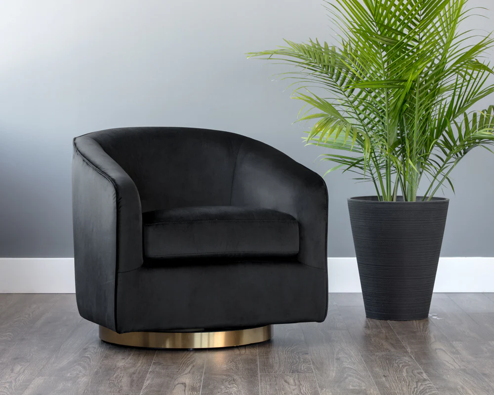 Hazel Swivel Lounge Chair - Gold - Image 18