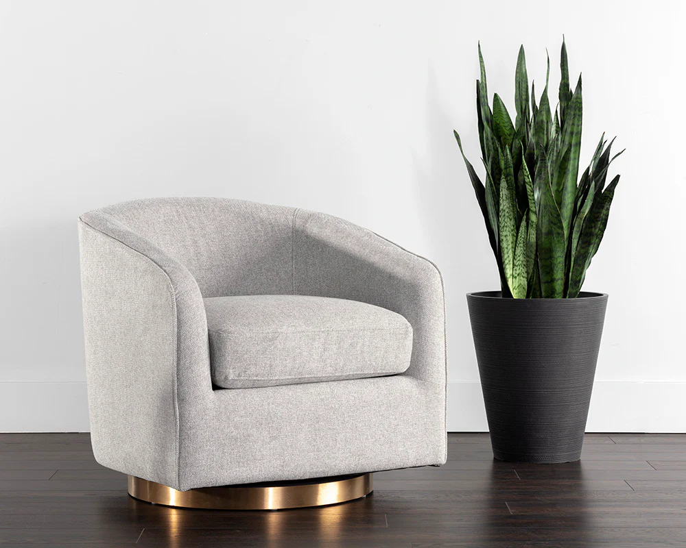 Hazel Swivel Lounge Chair - Gold - Image 26