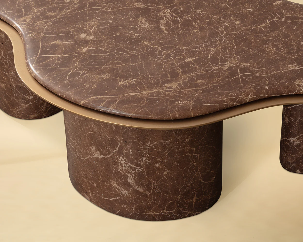 Isola Coffee Table - Marble Look - Image 4