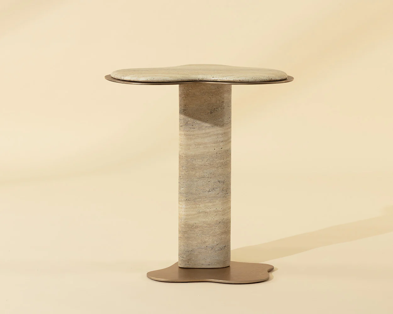 Isola End Table - Travertine Look - Image 2