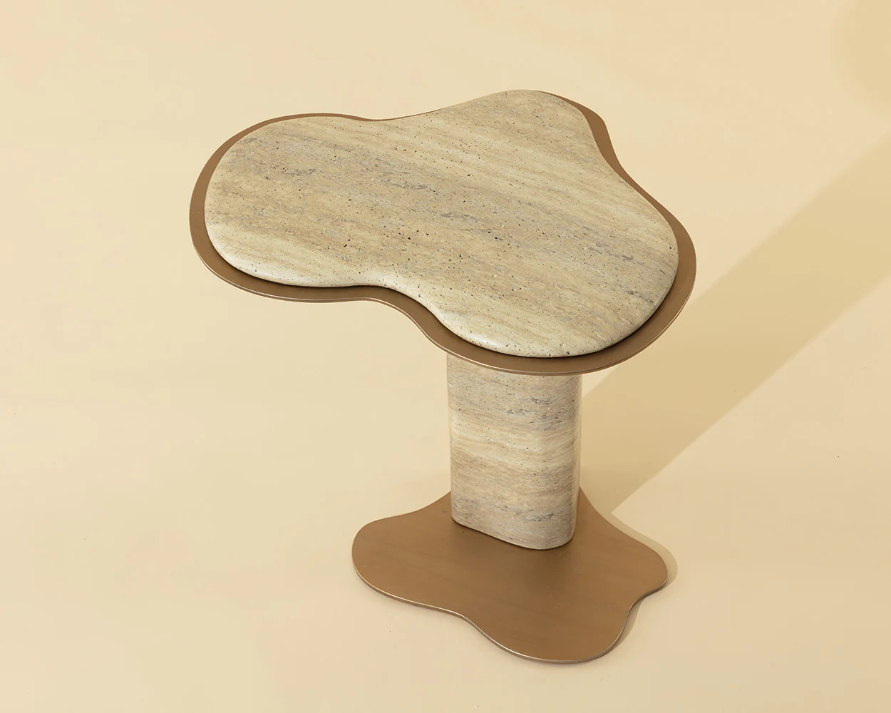 Isola End Table - Travertine Look - Image 3