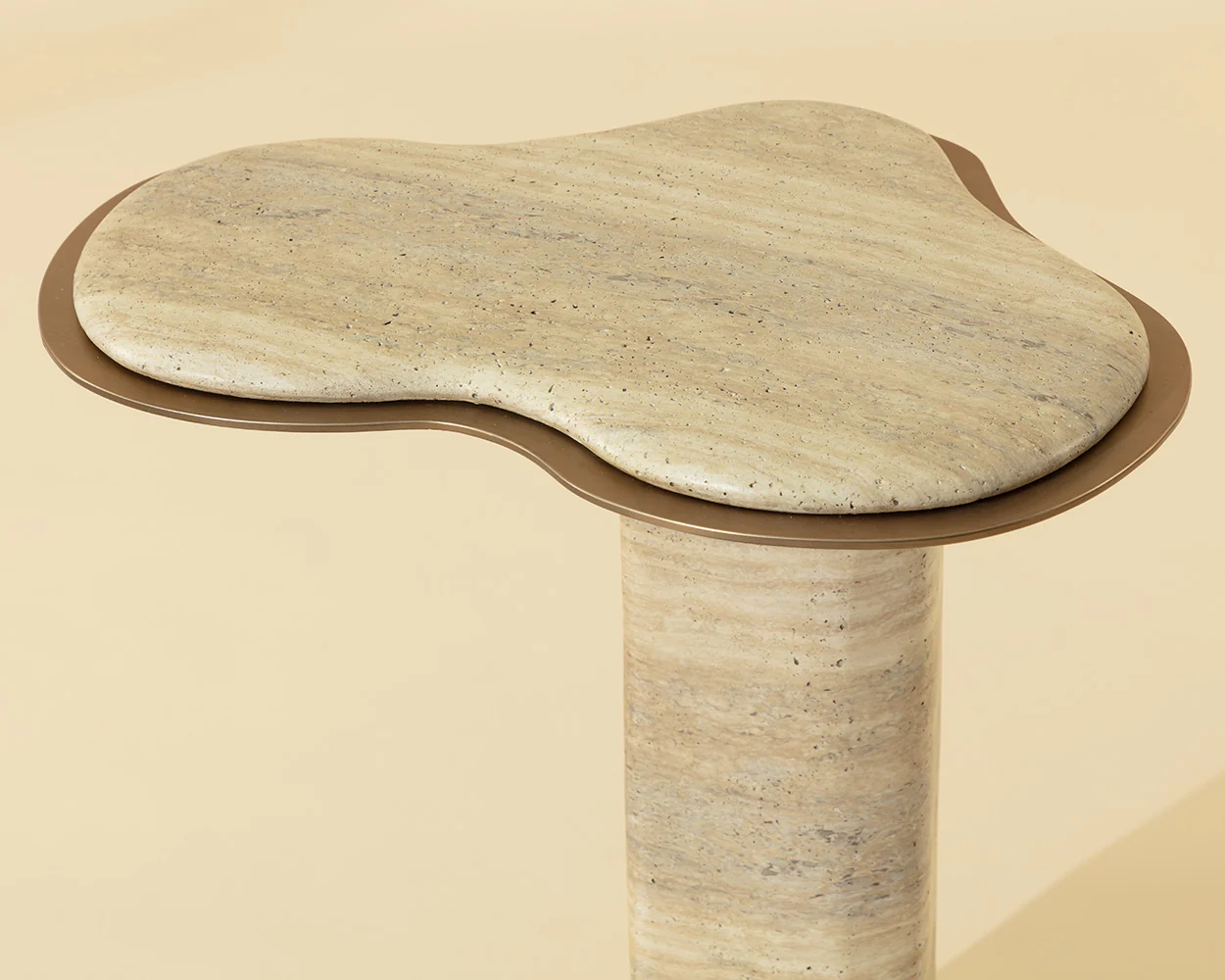 Isola End Table - Travertine Look - Image 4