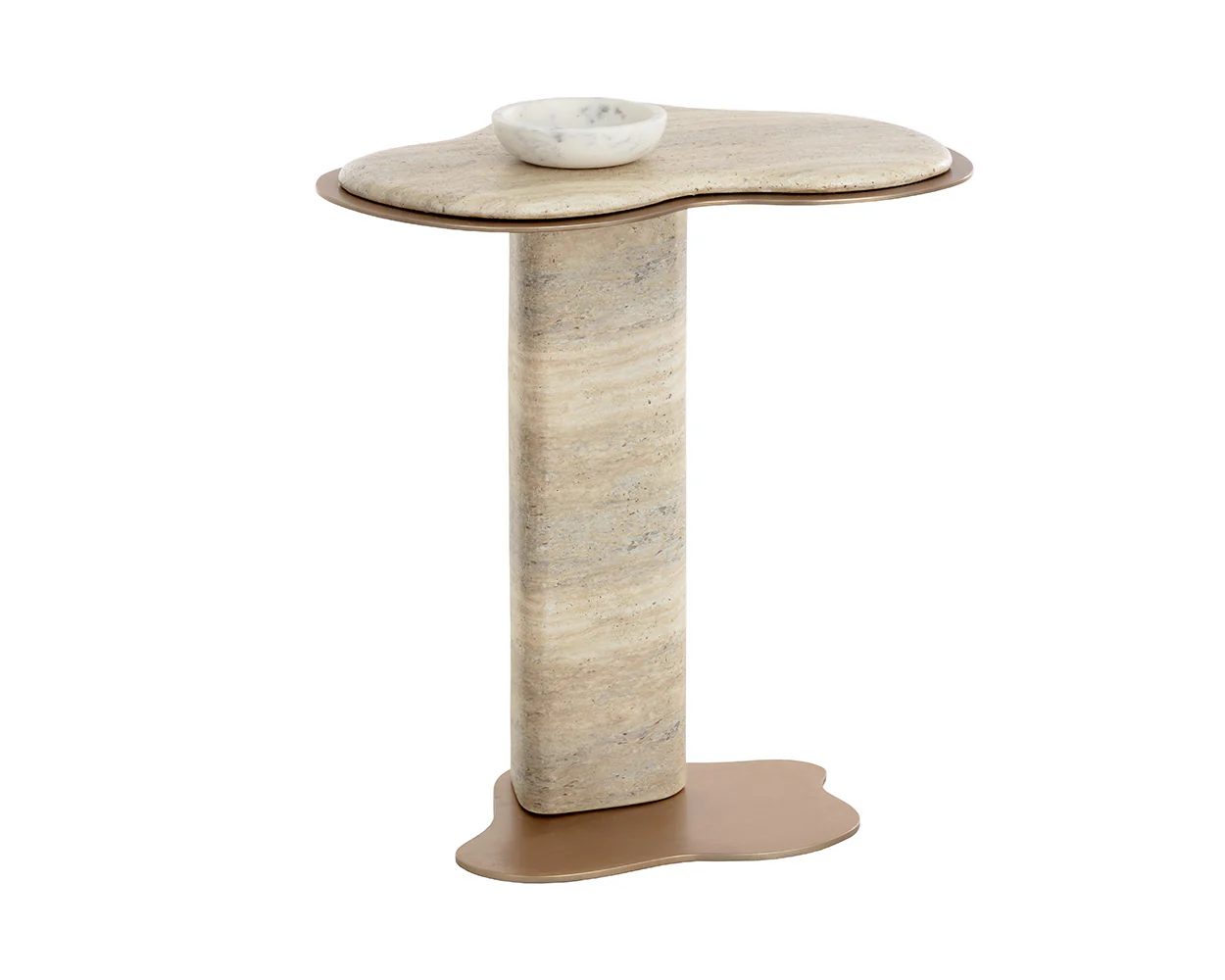 Isola End Table - Travertine Look - Image 5