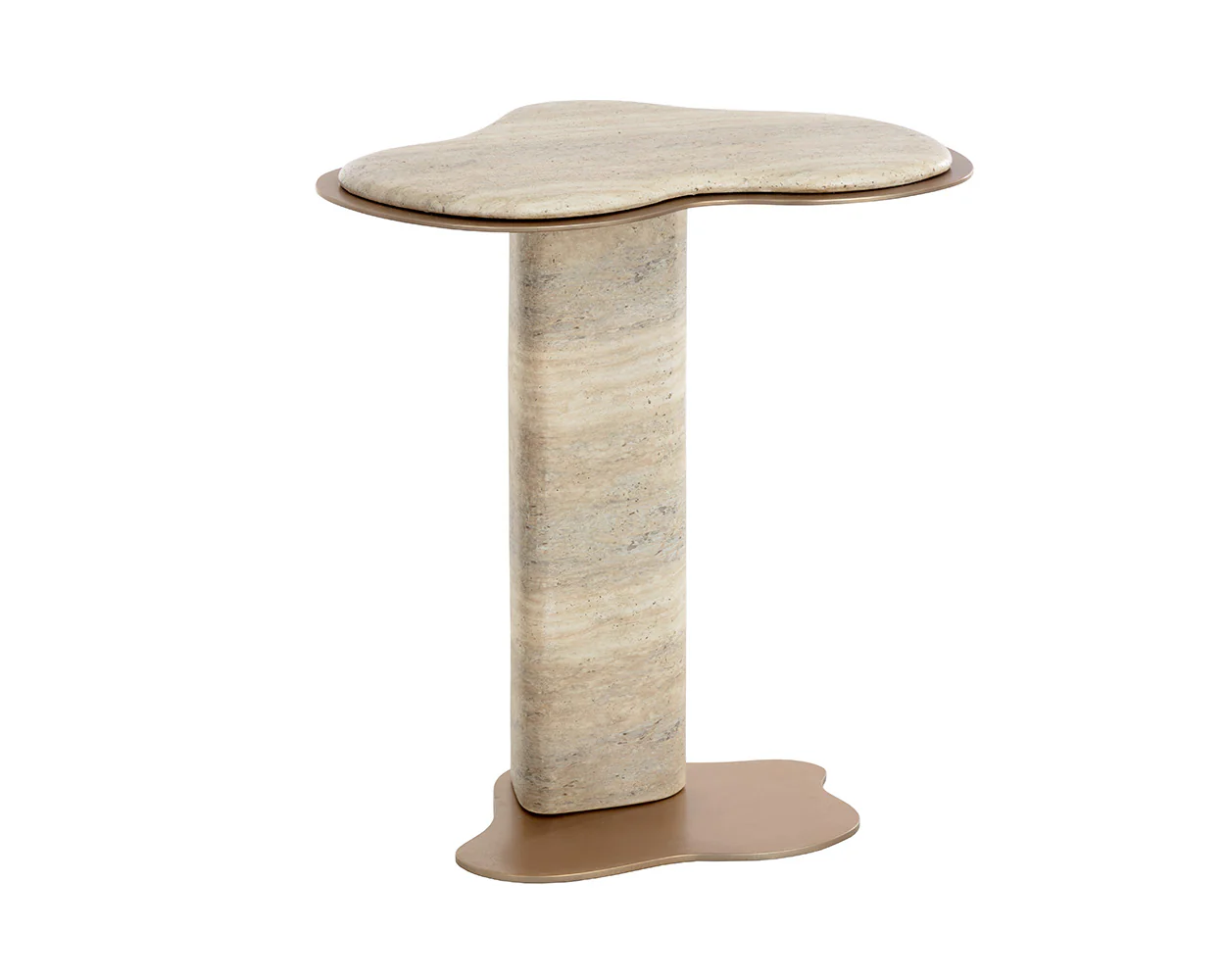 Isola End Table - Travertine Look - Image 6