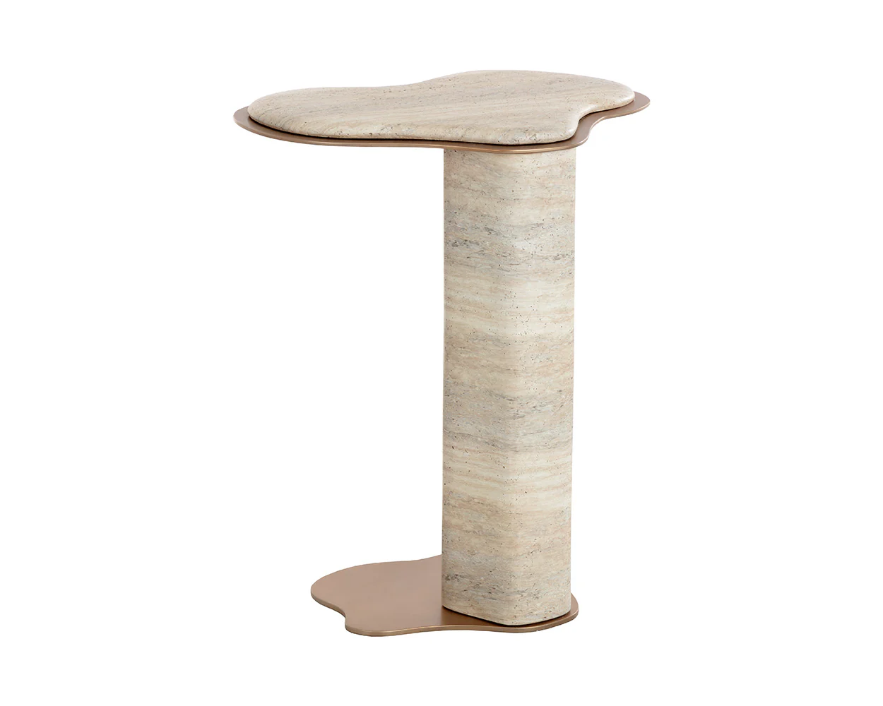 Isola End Table - Travertine Look - Image 7