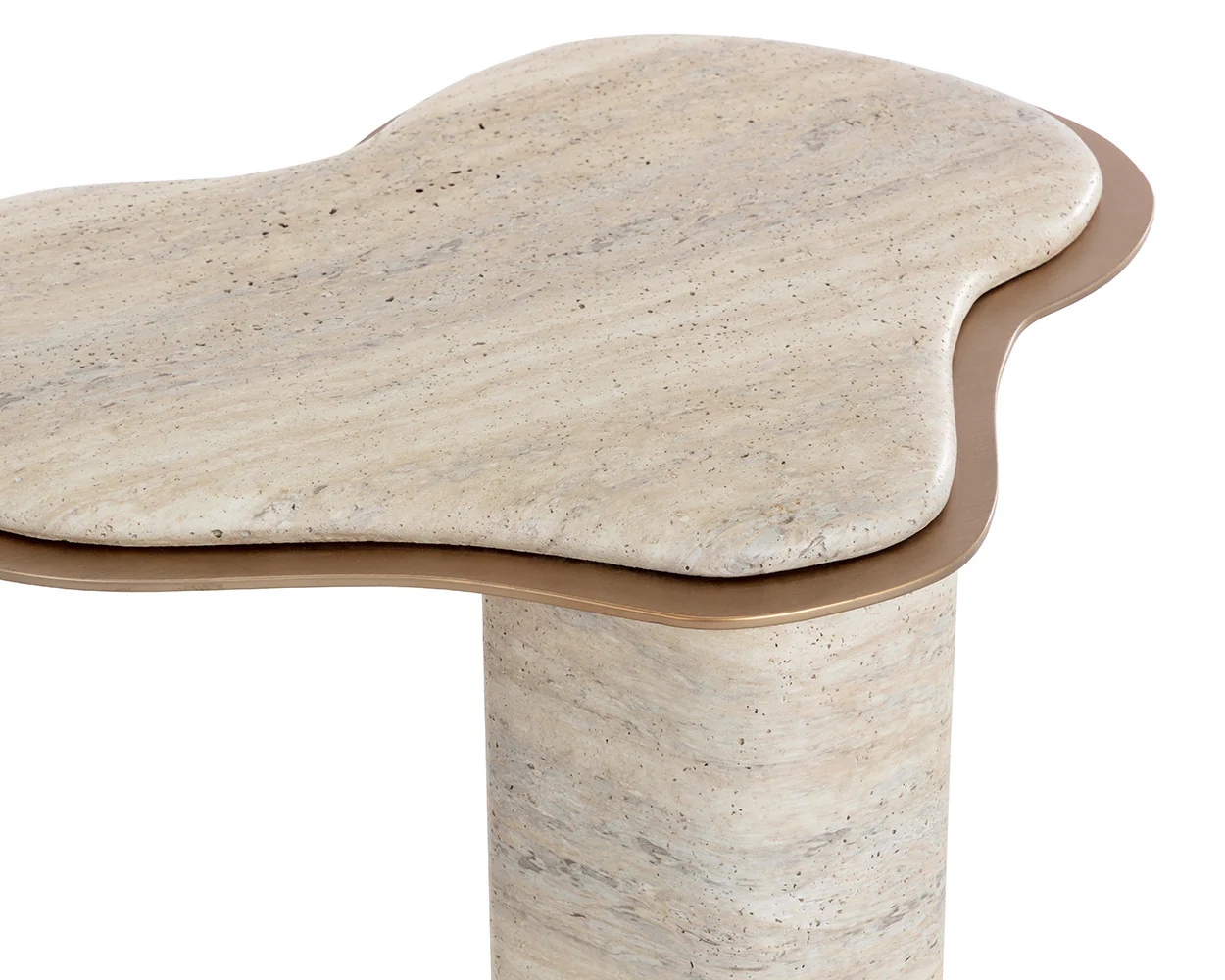 Isola End Table - Travertine Look - Image 9