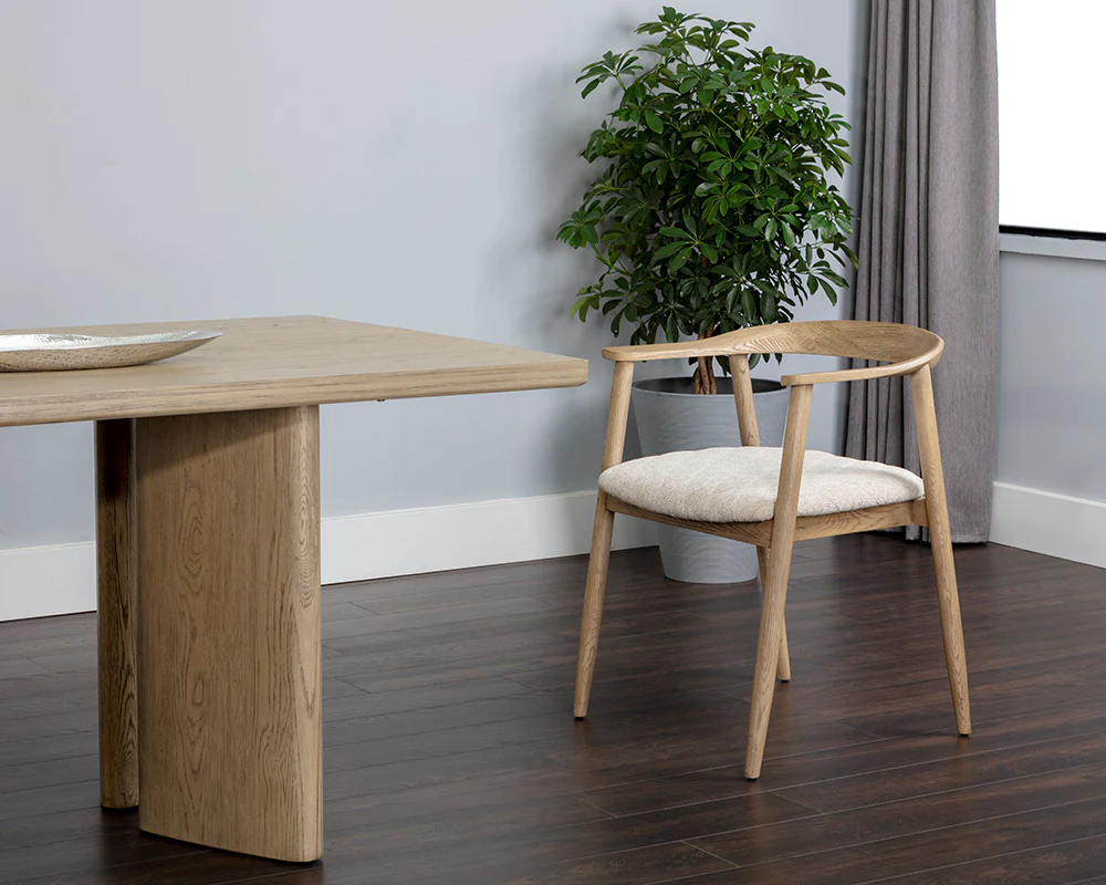 Jeremy Dining Armchair - Weathered Oak - Image 2