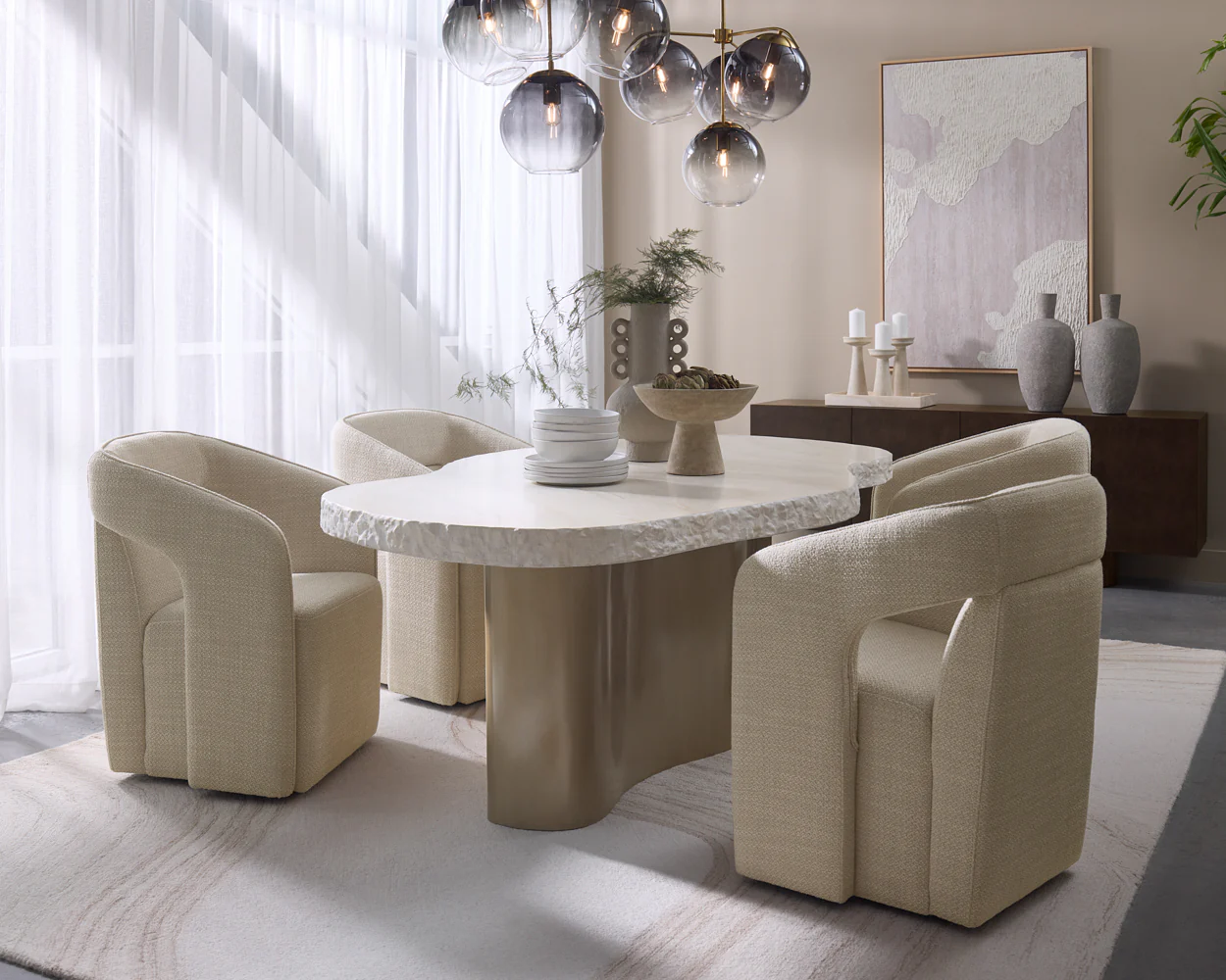 Kendrick Wheeled Dining Armchair - Image 2
