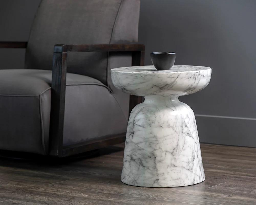 Lucida End Table - Marble Look - Image 10