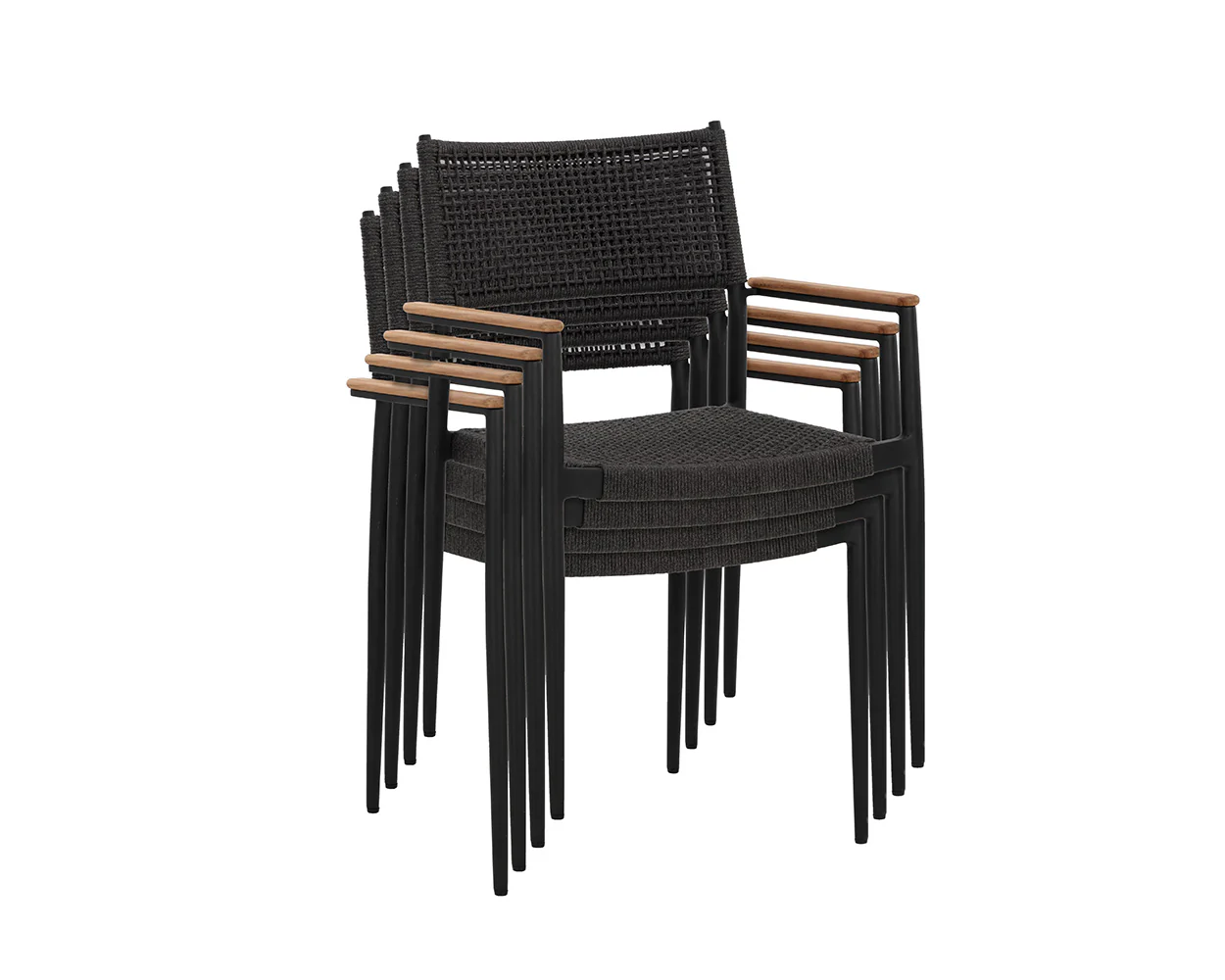 Nava Stackable Dining Armchair  - Black - Image 4