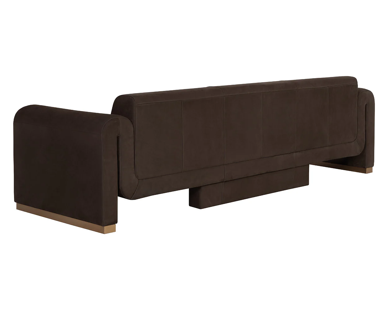 Romer Sofa - Brushed Gold - Nubuck Cocoa Leather - Image 3