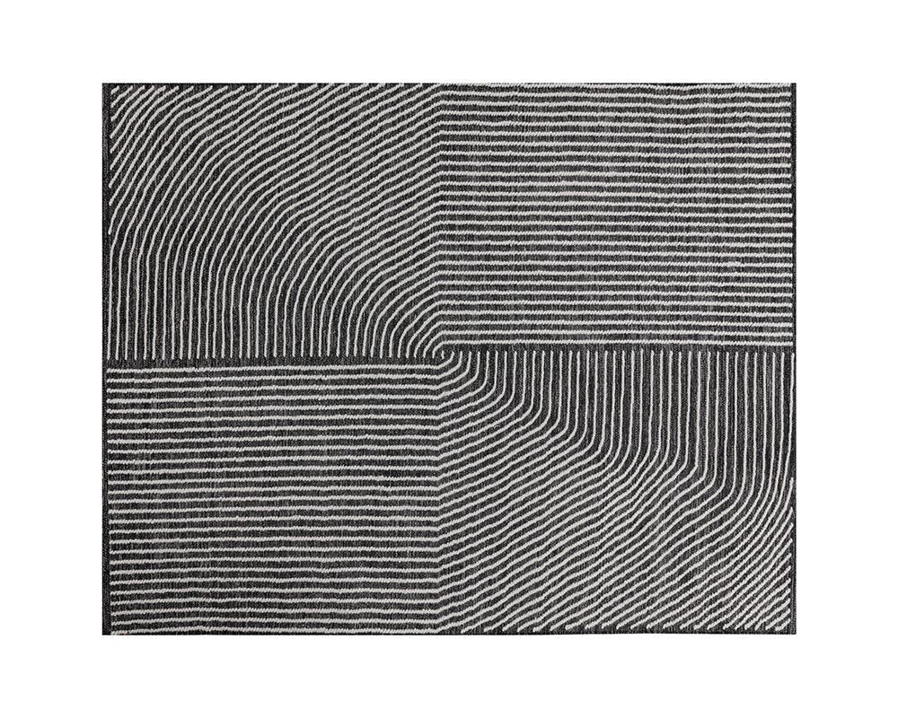 Serene Hand-woven Rug - Black / White Swatch - Image 2