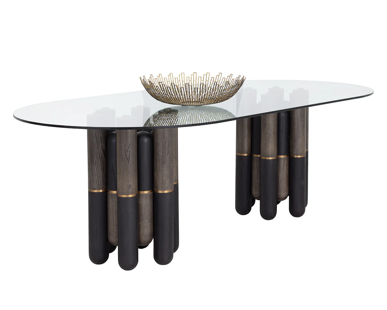 Yanna Dining Table - Glass - 94.5" - Oval - Image 4
